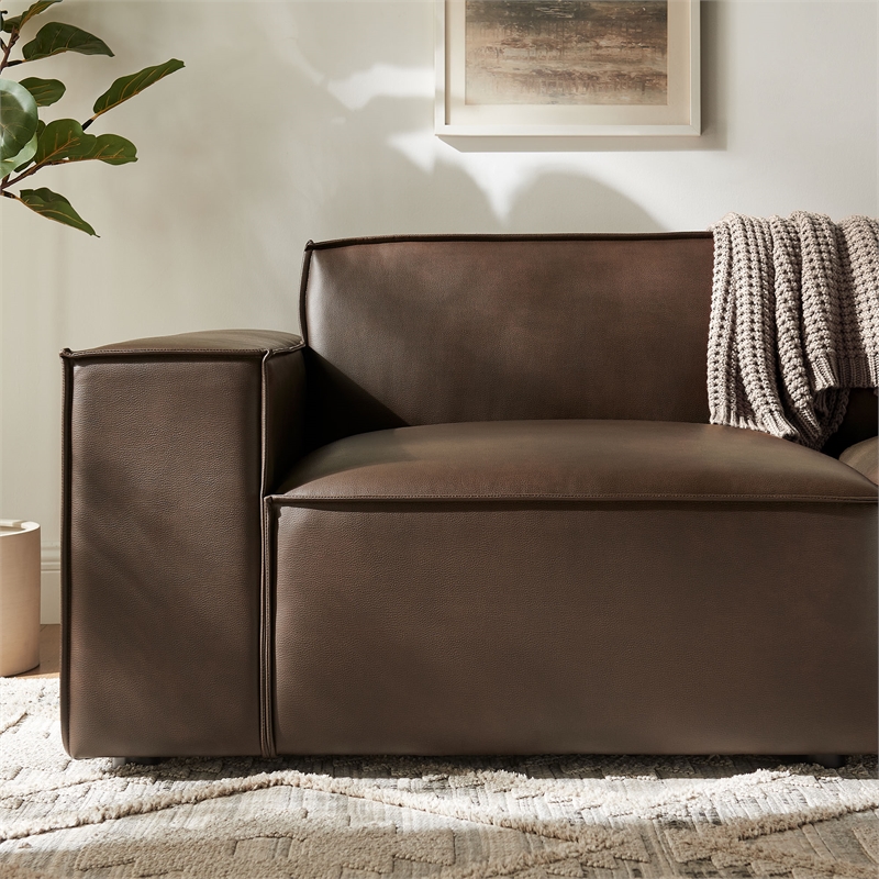 Restore 2-Piece Vegan Leather Modular Loveseat in Espresso