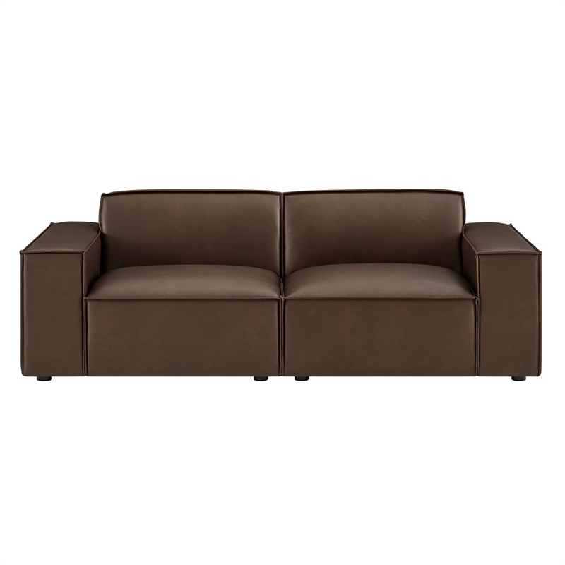 Restore 2-Piece Vegan Leather Modular Loveseat in Espresso