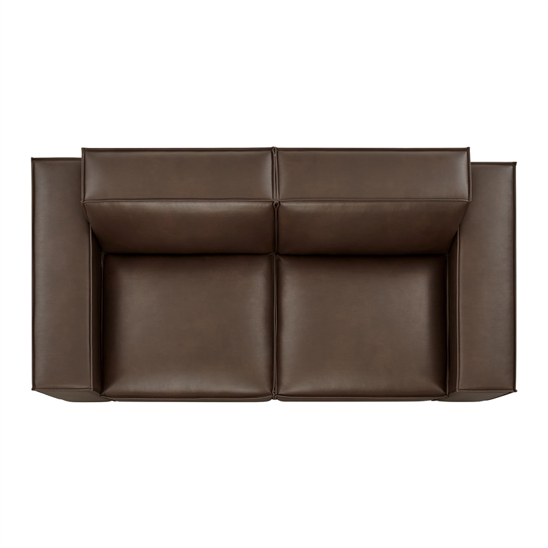 Restore 2-Piece Vegan Leather Modular Loveseat in Espresso