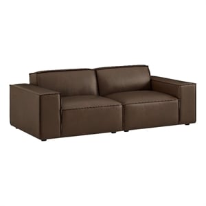 Restore 2-Piece Vegan Leather Modular Loveseat in Espresso