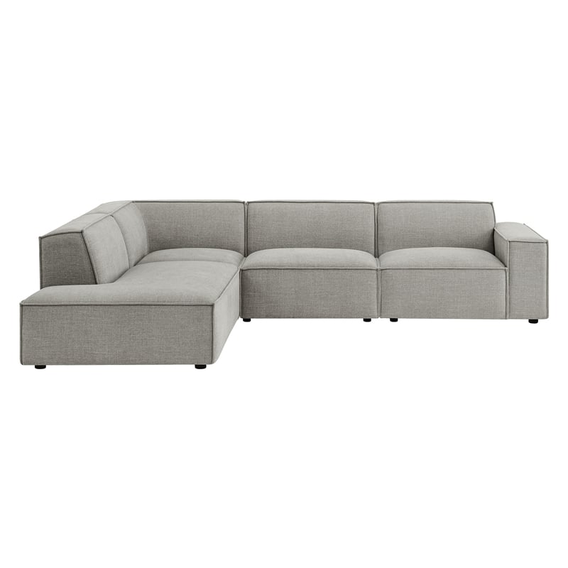 Restore 4-Piece Performance Fabric Upholstered Modular L-Shaped Sofa