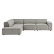 Restore 4-Piece Performance Fabric Upholstered Modular L-Shaped Sofa