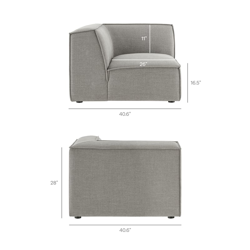 Restore 4-Piece Performance Fabric Upholstered Modular L-Shaped Sofa