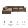 Restore 4-Piece Performance Fabric Upholstered Modular L-Shaped Sofa