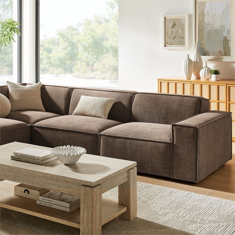 Restore 4-Piece Performance Fabric Upholstered Modular L-Shaped Sofa
