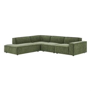 Restore 4-Piece Performance Fabric Upholstered Modular L-Shaped Sofa