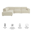 Restore 4-Piece Performance Fabric Upholstered Modular L-Shaped Sofa