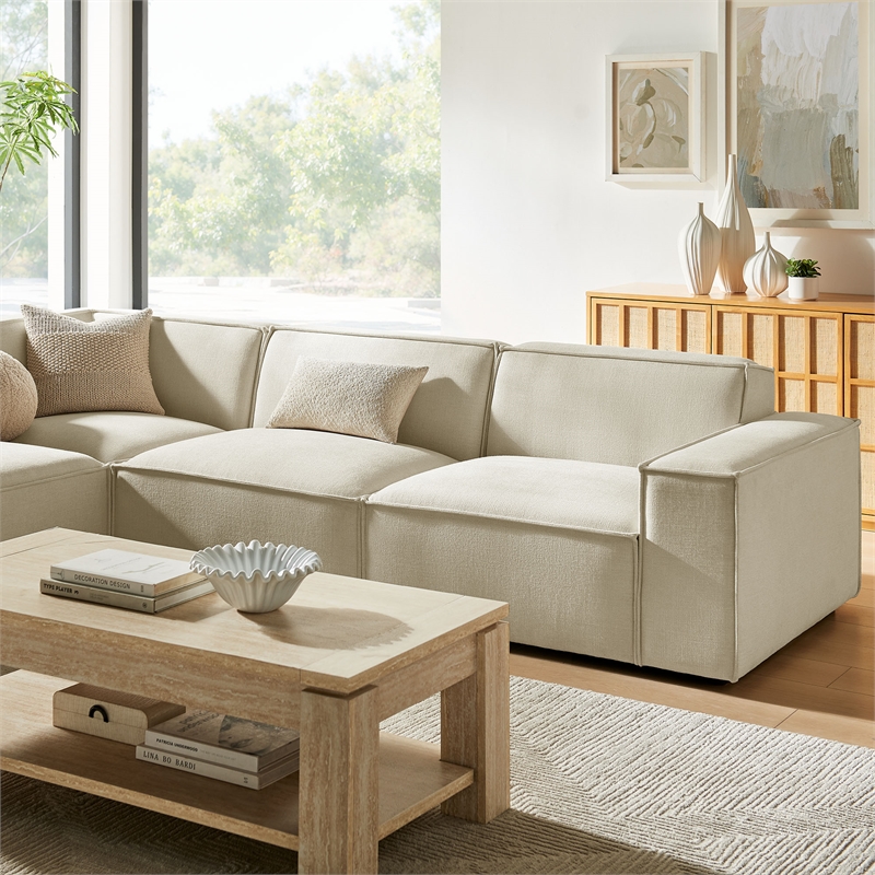 Restore 4-Piece Performance Fabric Upholstered Modular L-Shaped Sofa