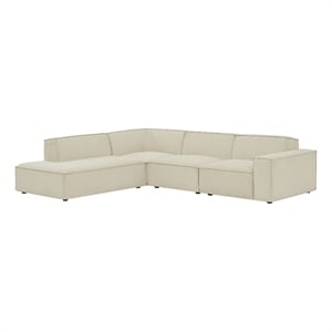 Restore 4-Piece Performance Fabric Upholstered Modular L-Shaped Sofa