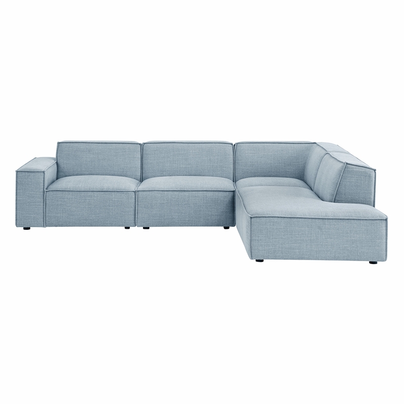 Restore 4-Piece Performance Fabric Upholstered Modular L-Shaped Sofa
