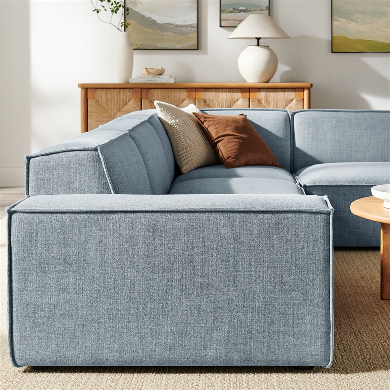 Restore 4-Piece Performance Fabric Upholstered Modular L-Shaped Sofa
