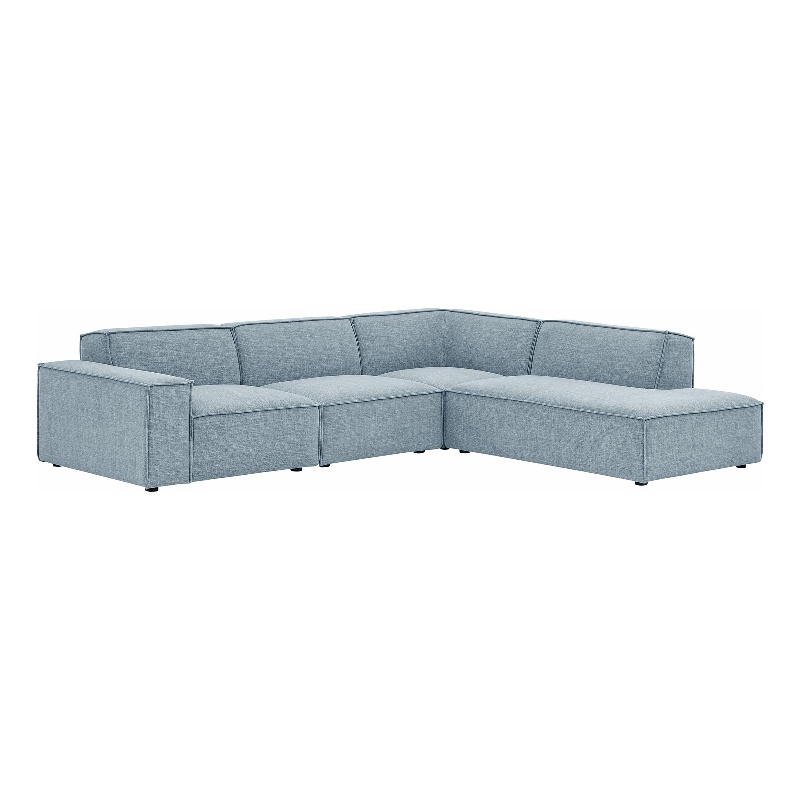 Restore 4-Piece Performance Fabric Upholstered Modular L-Shaped Sofa