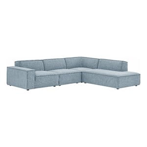 Restore 4-Piece Performance Fabric Upholstered Modular L-Shaped Sofa