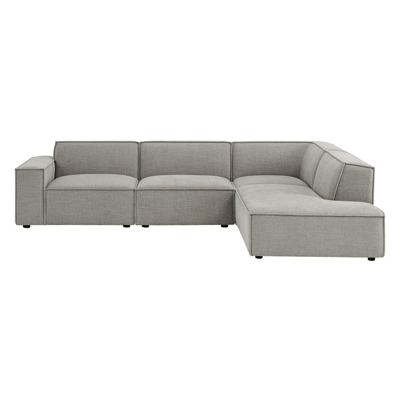 Restore 4-Piece Performance Fabric Upholstered Modular L-Shaped Sofa