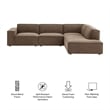 Restore 4-Piece Performance Fabric Upholstered Modular L-Shaped Sofa