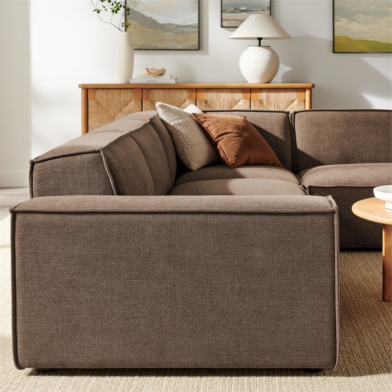 Restore 4-Piece Performance Fabric Upholstered Modular L-Shaped Sofa