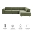 Restore 4-Piece Performance Fabric Upholstered Modular L-Shaped Sofa