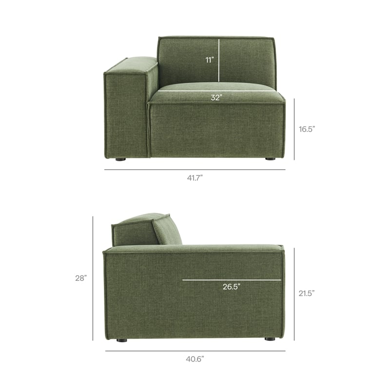 Restore 4-Piece Performance Fabric Upholstered Modular L-Shaped Sofa