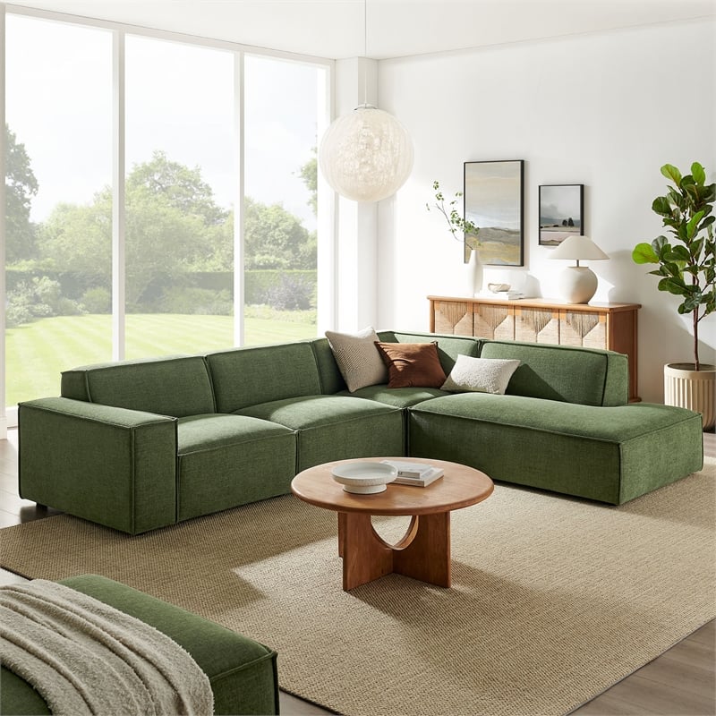 Restore 4-Piece Performance Fabric Upholstered Modular L-Shaped Sofa