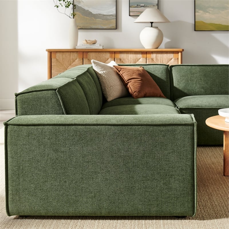 Restore 4-Piece Performance Fabric Upholstered Modular L-Shaped Sofa