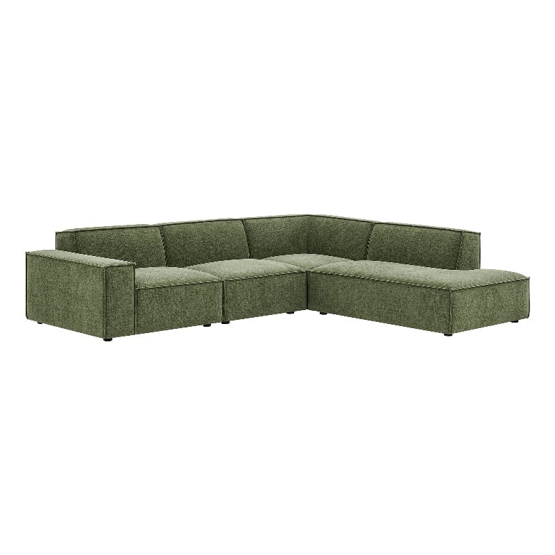 Restore 4-Piece Performance Fabric Upholstered Modular L-Shaped Sofa