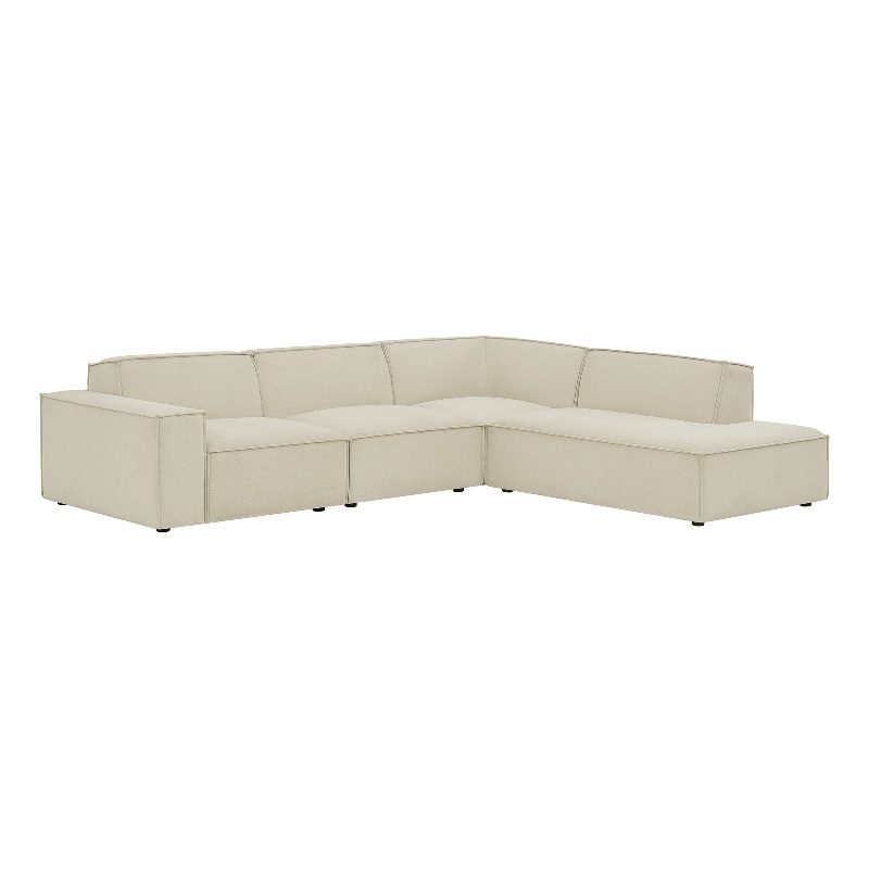 Restore 4-Piece Performance Fabric Upholstered Modular L-Shaped Sofa