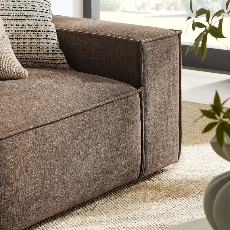Restore 2-Piece Performance Fabric Upholstered Modular Loveseat in Mocha