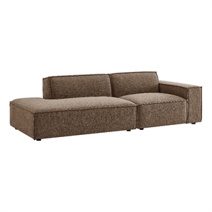 Restore 2-Piece Performance Fabric Upholstered Modular Loveseat in Mocha