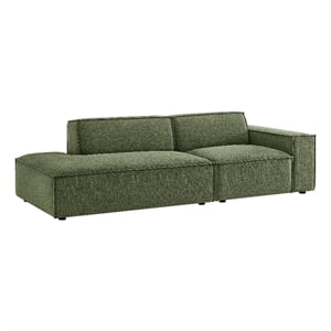 Restore 2-Piece Performance Fabric Upholstered Modular Loveseat in Foliage
