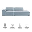 Restore 2-Piece Performance Fabric Upholstered Modular Loveseat in Sky