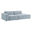 Restore 2-Piece Performance Fabric Upholstered Modular Loveseat in Sky