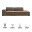 Restore 2-Piece Performance Fabric Upholstered Modular Loveseat in Mocha