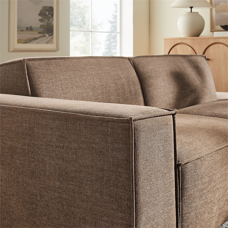 Restore 2-Piece Performance Fabric Upholstered Modular Loveseat in Mocha