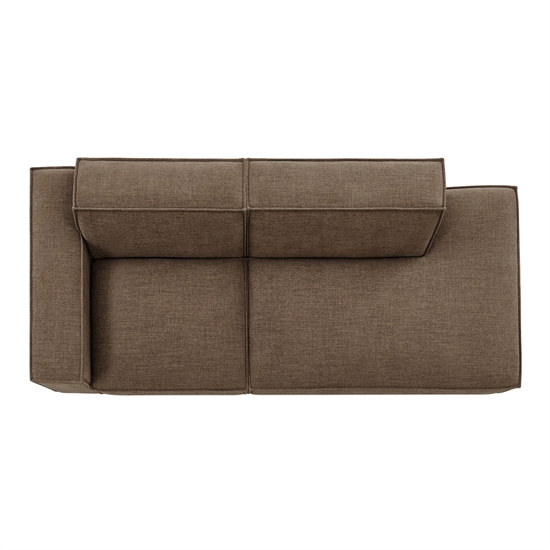 Restore 2-Piece Performance Fabric Upholstered Modular Loveseat in Mocha
