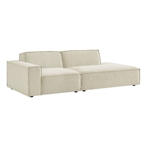 Restore 2-Piece Performance Fabric Upholstered Modular Loveseat in Ecru
