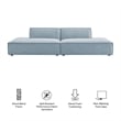 Restore 2-Piece Performance Fabric Upholstered Modular Loveseat in Sky