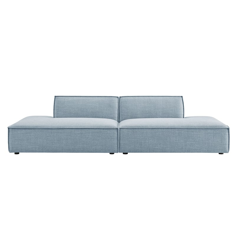 Restore 2-Piece Performance Fabric Upholstered Modular Loveseat in Sky