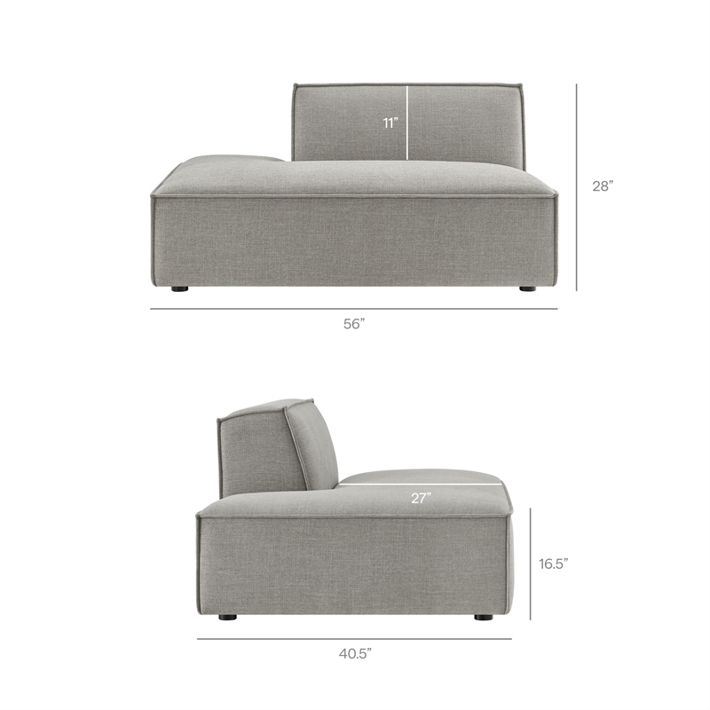 Restore 2-Piece Performance Fabric Upholstered Modular Loveseat in Pewter