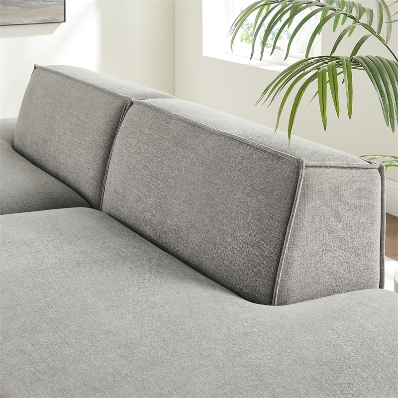 Restore 2-Piece Performance Fabric Upholstered Modular Loveseat in Pewter