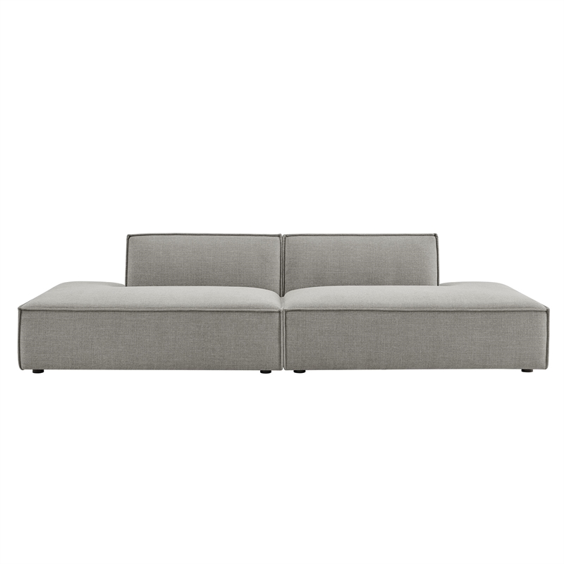 Restore 2-Piece Performance Fabric Upholstered Modular Loveseat in Pewter