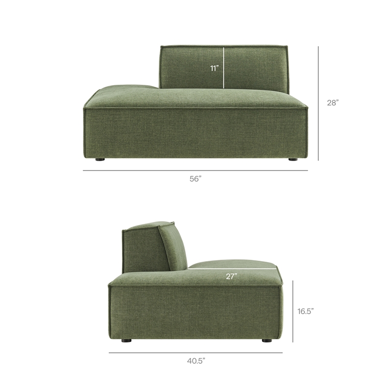 Restore 2-Piece Performance Fabric Upholstered Modular Loveseat in Foliage