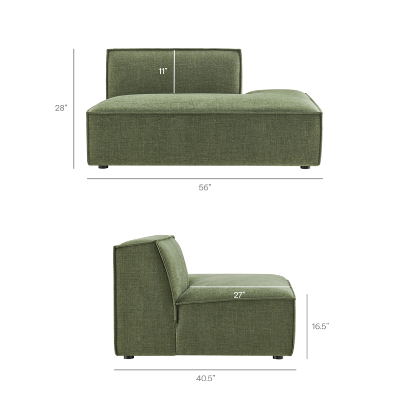Restore 2-Piece Performance Fabric Upholstered Modular Loveseat in Foliage