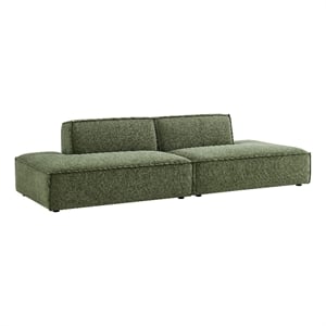 Restore 2-Piece Performance Fabric Upholstered Modular Loveseat in Foliage