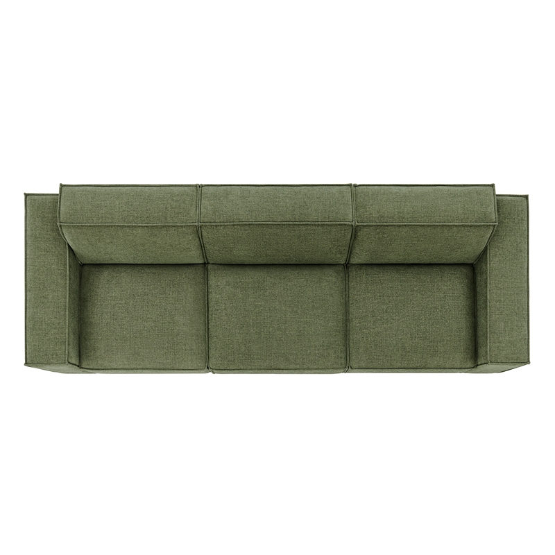 Restore 3-Piece Performance Fabric Upholstered Modular Sofa Set in Foliage