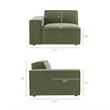 Restore 3-Piece Performance Fabric Upholstered Modular Sofa Set in Foliage