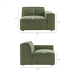 Restore 3-Piece Performance Fabric Upholstered Modular Sofa Set in Foliage