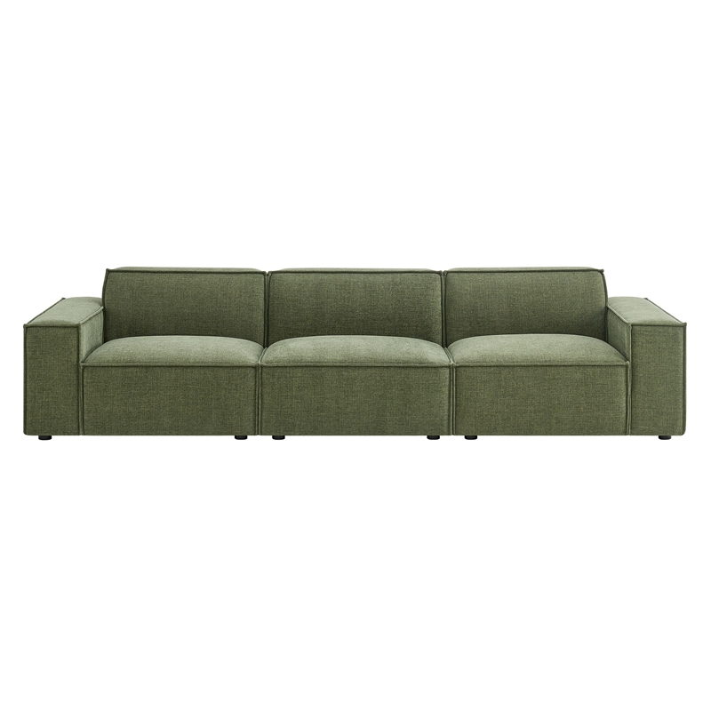 Restore 3-Piece Performance Fabric Upholstered Modular Sofa Set in Foliage