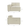 Restore 3-Piece Performance Fabric Upholstered Modular Sofa Set in Ecru