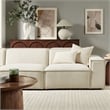 Restore 3-Piece Performance Fabric Upholstered Modular Sofa Set in Ecru