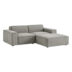 Restore 3-Piece Performance Fabric Upholstered Modular Loveseat with Ottoman